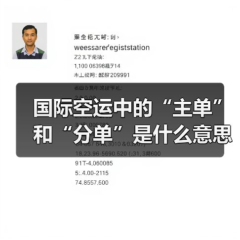 国际空运中的“主单”和“分单”是什么意思(不清楚的跨境电商卖家看过来)(图1) 国际空运中的“主单”和“分单”是什么意思(不清楚的跨境电商卖家看过来)(图1)